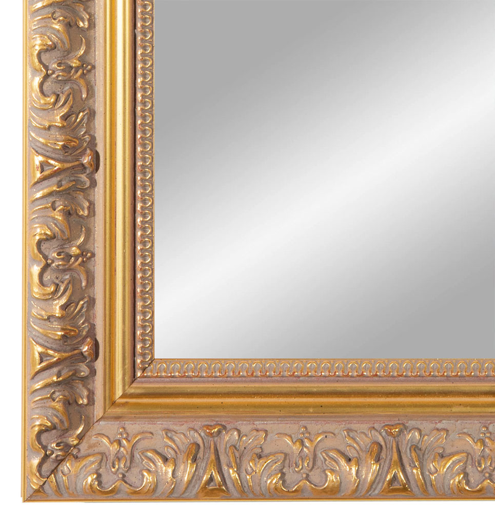 Massivholz Spiegelrahmen Wandspiegel nach Maß - Gold Barock Shabby - NO.29  - Alle Größen