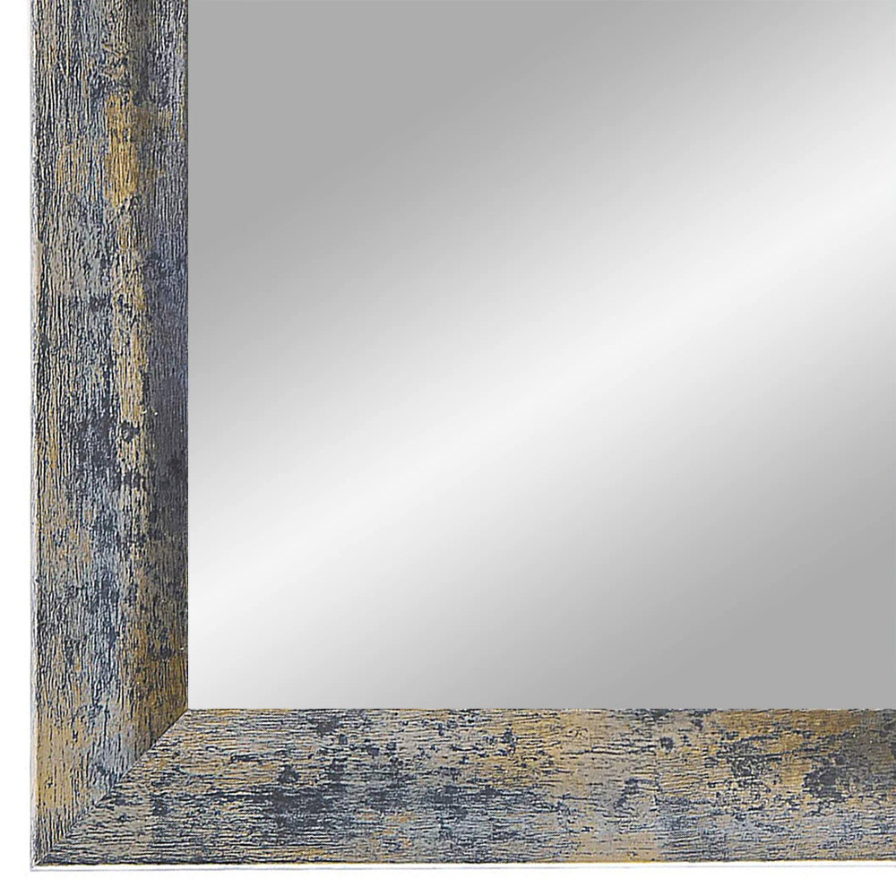 EXCLUSIV Wandspiegel nach Maß (Blau-Gold-Silber), Maßgefertigter Spiegelrahmen inkl. Spiegel und stabiler Rückwand mit Aufhängern