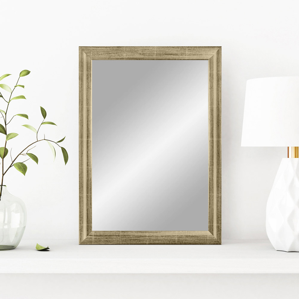 EXCLUSIV Wandspiegel nach Maß (Silber-Leaf), Maßgefertigter Spiegelrahmen inkl. Spiegel und stabiler Rückwand mit Aufhängern
