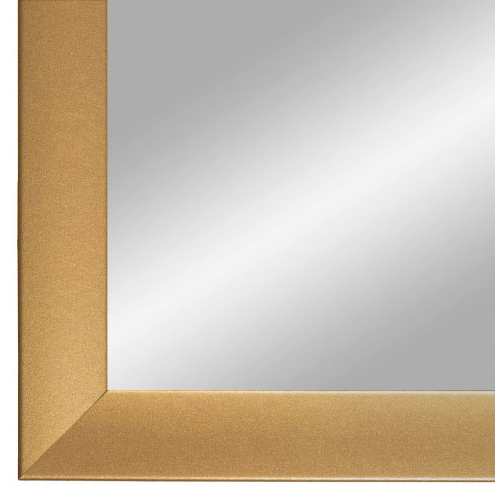 EXCLUSIV Wandspiegel nach Maß (Gold-schlicht), Maßgefertigter Spiegelrahmen inkl. Spiegel und stabiler Rückwand mit Aufhängern