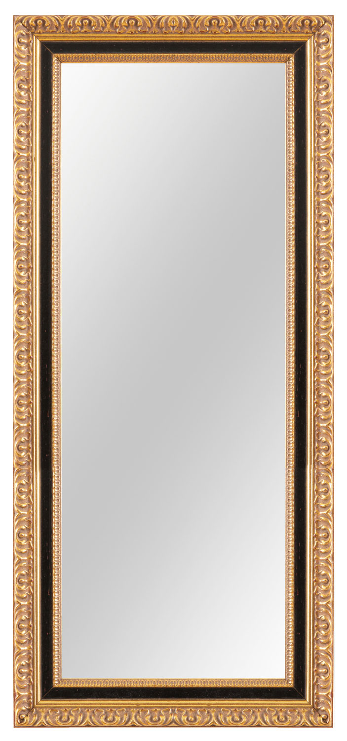 Massivholz Spiegelrahmen Wandspiegel nach Maß - Gold Schwarz Barock Shabby - NO.27  - Alle Größen