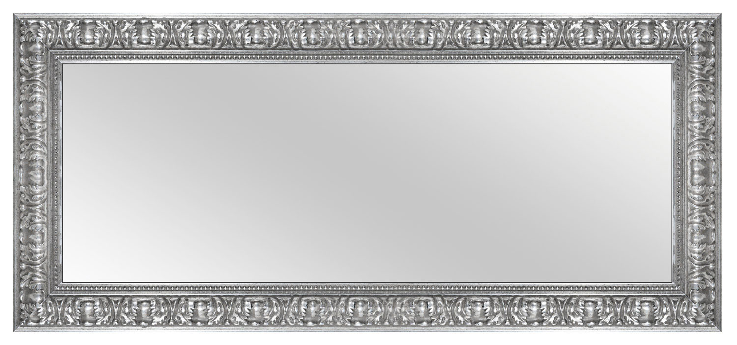 Massivholz Spiegelrahmen Wandspiegel nach Maß - Alt Silber Barock Shabby - NO.33  - Alle Größen