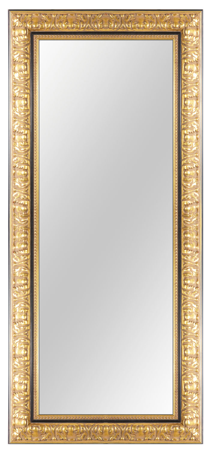 Massivholz Spiegelrahmen Wandspiegel nach Maß - Gold Schwarz Barock Shabby - NO.25  - Alle Größen