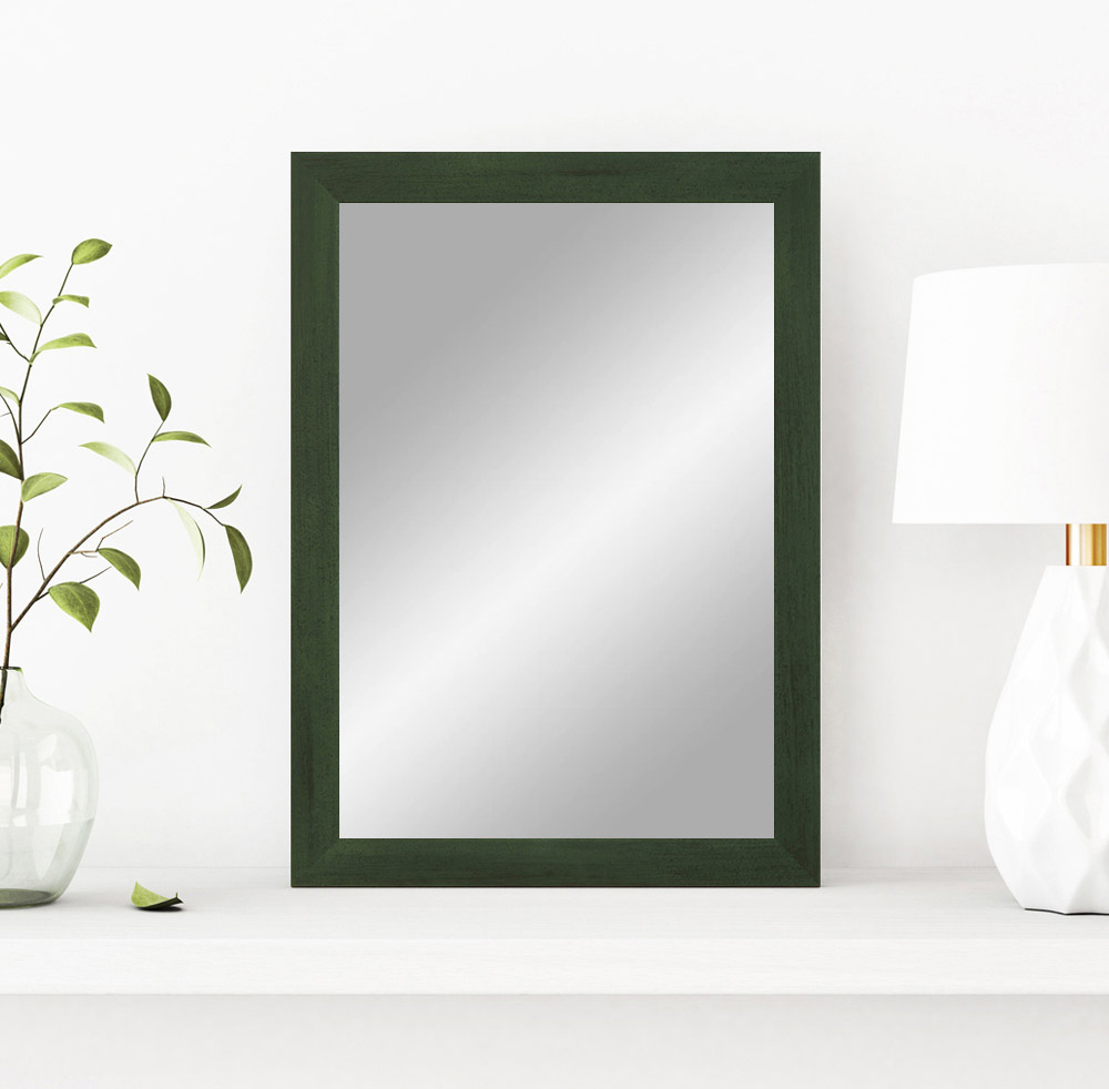 EXCLUSIV Wandspiegel nach Maß (Grün-gewischt), Maßgefertigter Spiegelrahmen inkl. Spiegel und stabiler Rückwand mit Aufhängern