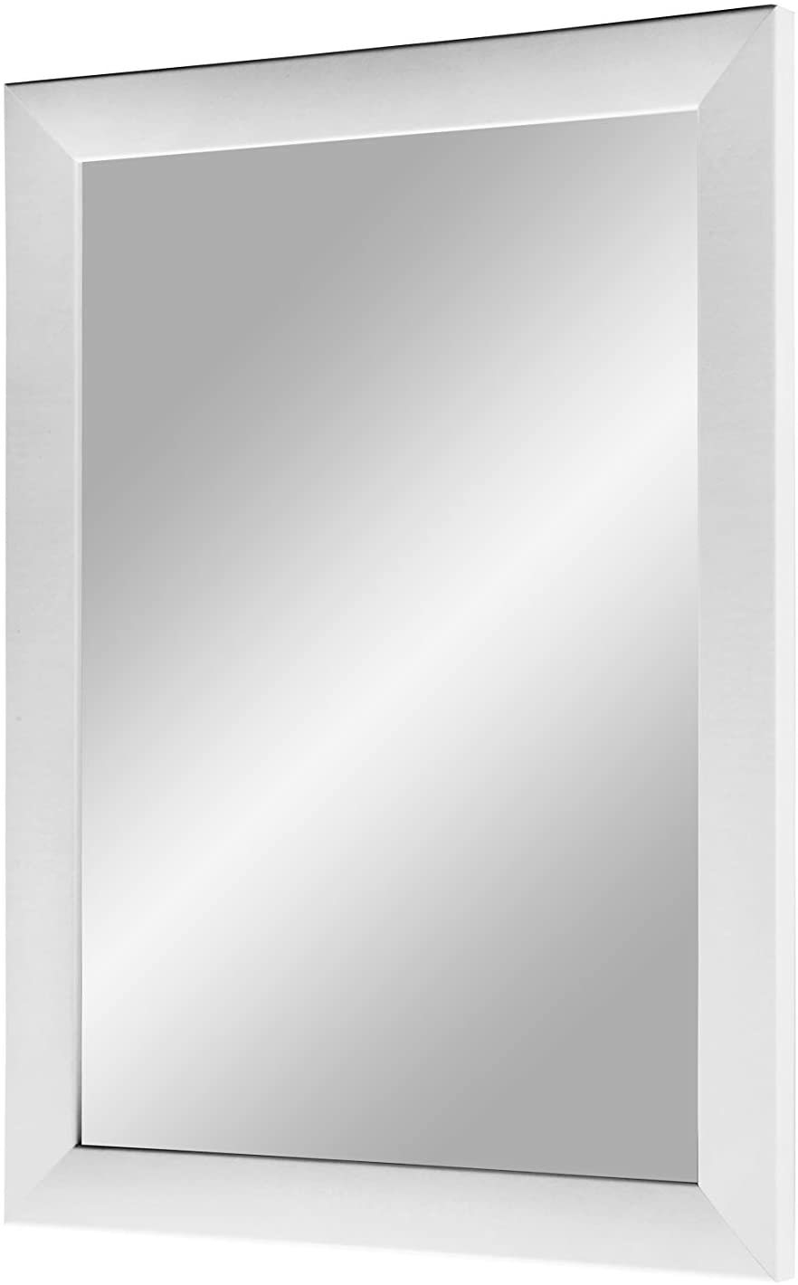 EXCLUSIV Wandspiegel nach Maß (Weiß-matt), Maßgefertigter Spiegelrahmen inkl. Spiegel und stabiler Rückwand mit Aufhängern