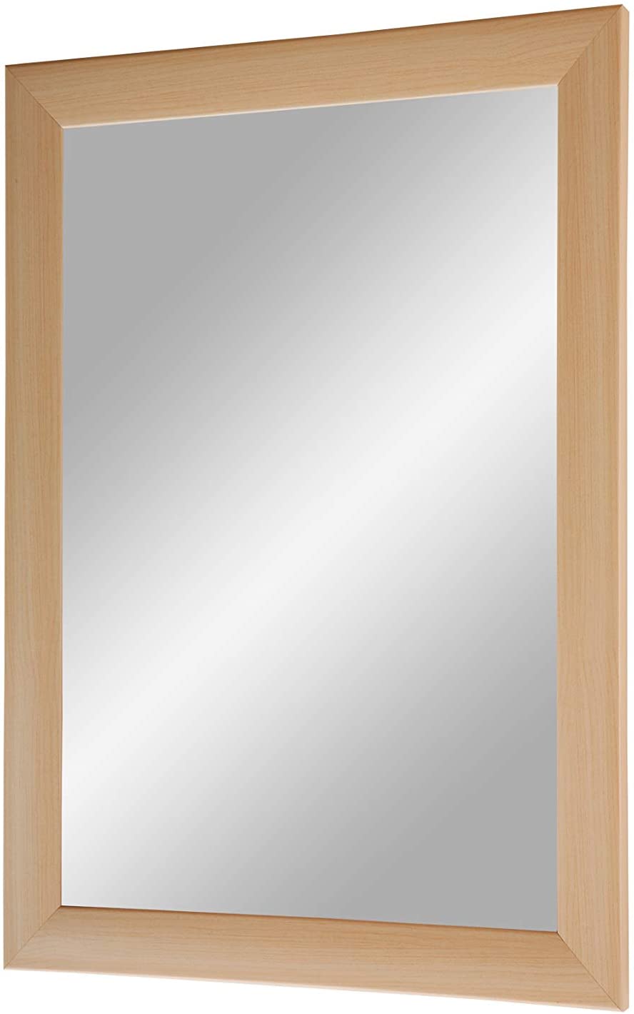 EXCLUSIV Wandspiegel nach Maß (Ahorn-Natur), Maßgefertigter Spiegelrahmen inkl. Spiegel und stabiler Rückwand mit Aufhängern