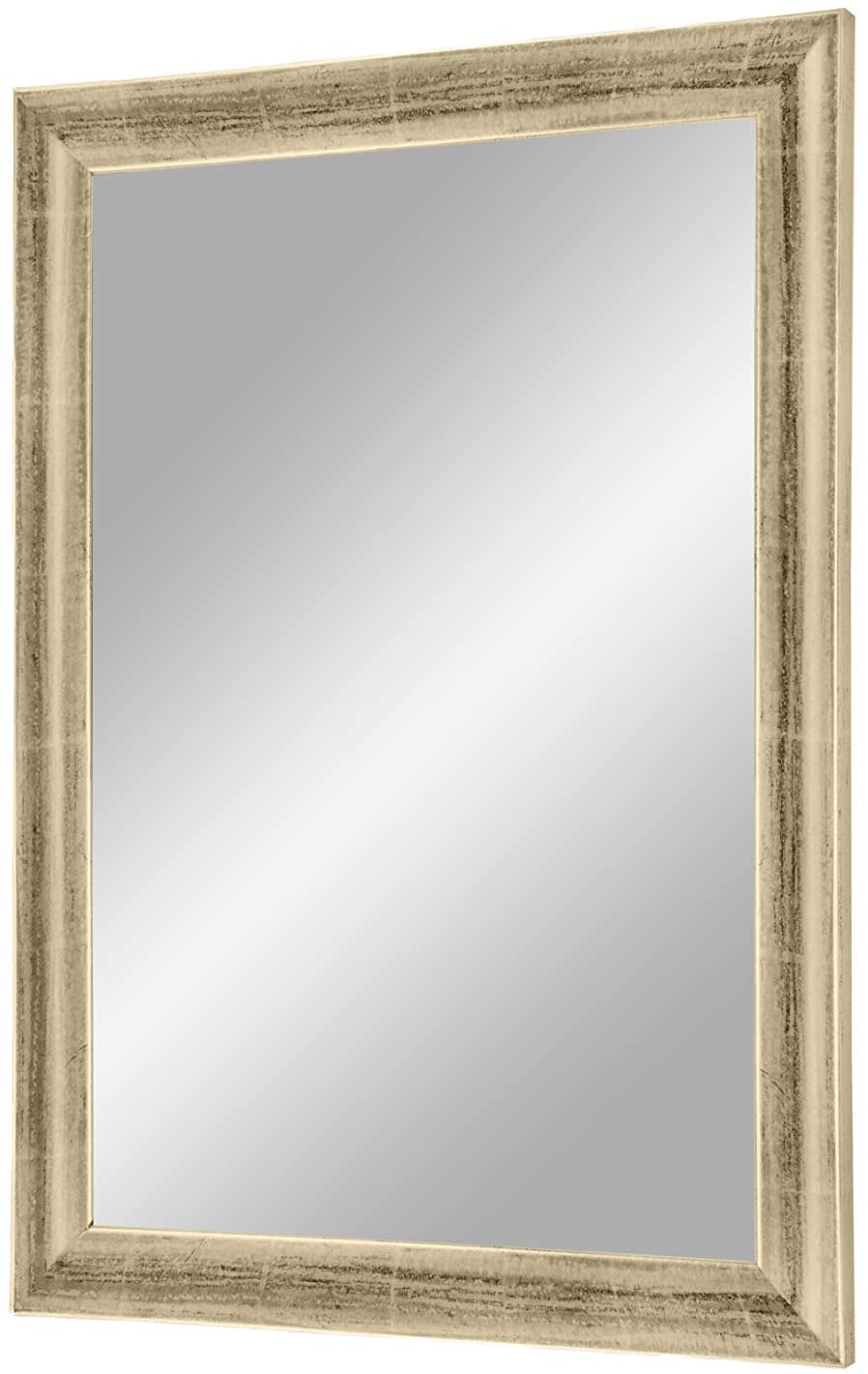 EXCLUSIV Wandspiegel nach Maß (Silber-Leaf), Maßgefertigter Spiegelrahmen inkl. Spiegel und stabiler Rückwand mit Aufhängern