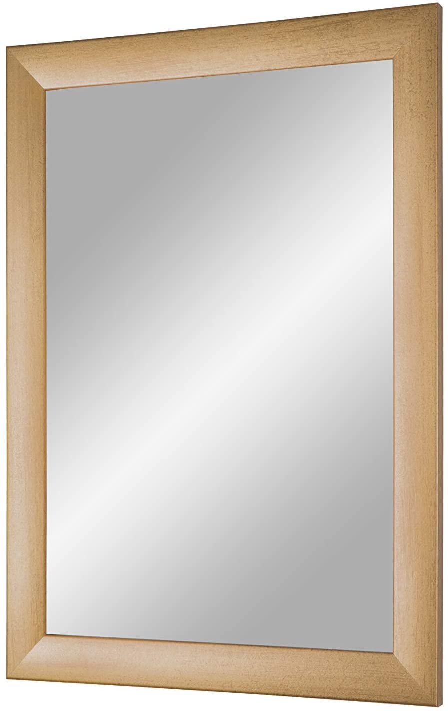 EXCLUSIV Wandspiegel nach Maß (Gold-gewischt), Maßgefertigter Spiegelrahmen inkl. Spiegel und stabiler Rückwand mit Aufhängern