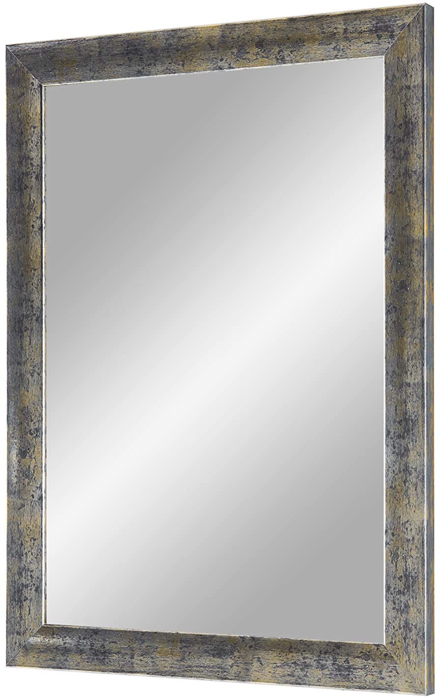 EXCLUSIV Wandspiegel nach Maß (Blau-Gold-Silber), Maßgefertigter Spiegelrahmen inkl. Spiegel und stabiler Rückwand mit Aufhängern