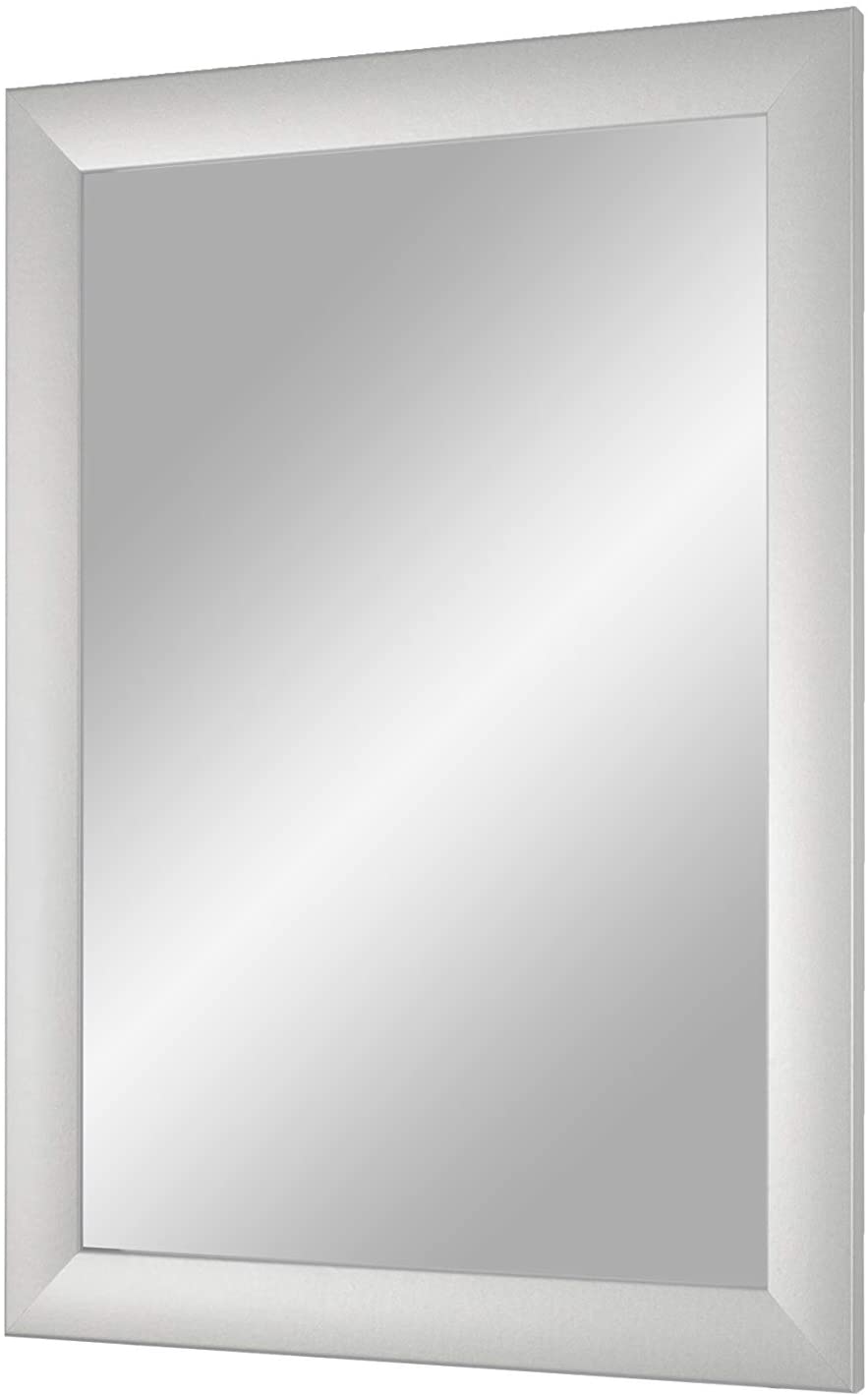 EXCLUSIV Wandspiegel nach Maß (Silber-matt), Maßgefertigter Spiegelrahmen inkl. Spiegel und stabiler Rückwand mit Aufhängern