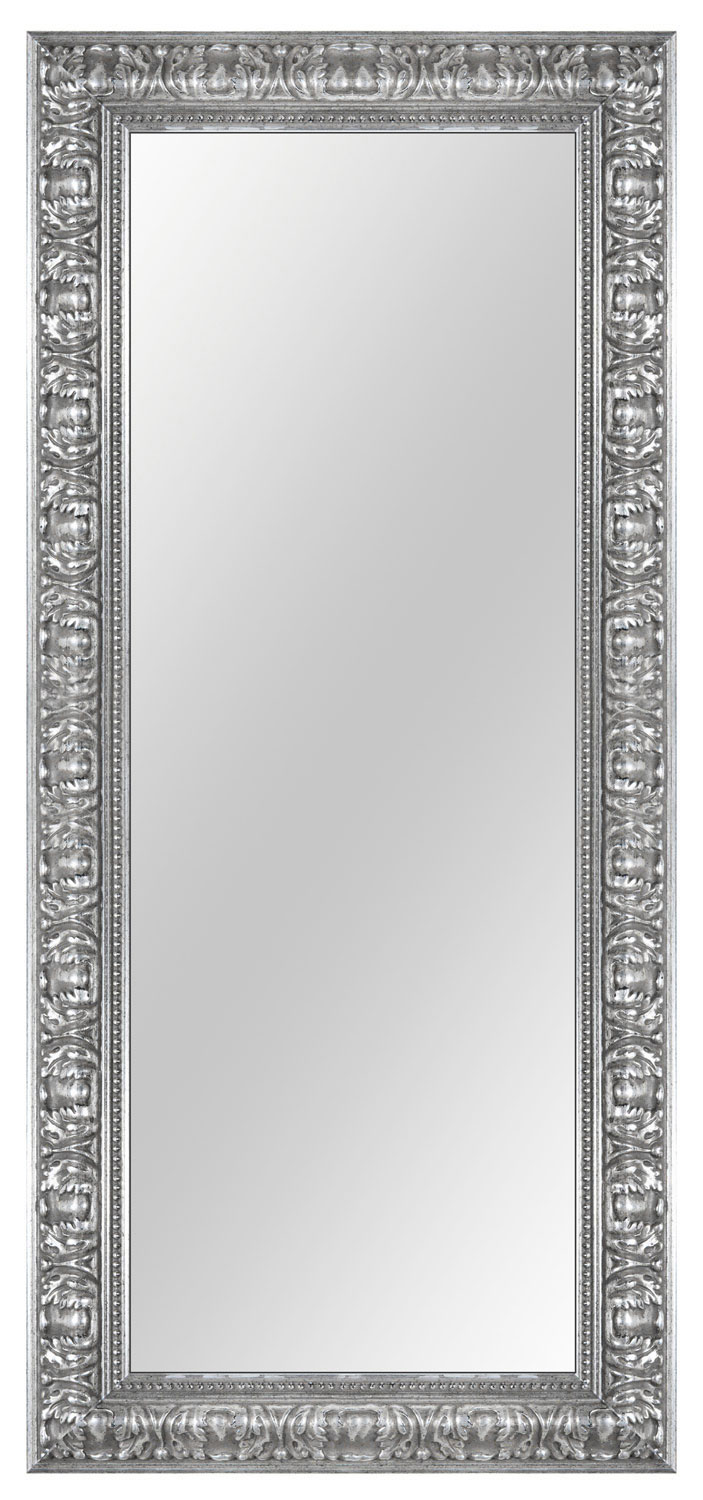 Massivholz Spiegelrahmen Wandspiegel nach Maß - Alt Silber Barock Shabby - NO.33  - Alle Größen