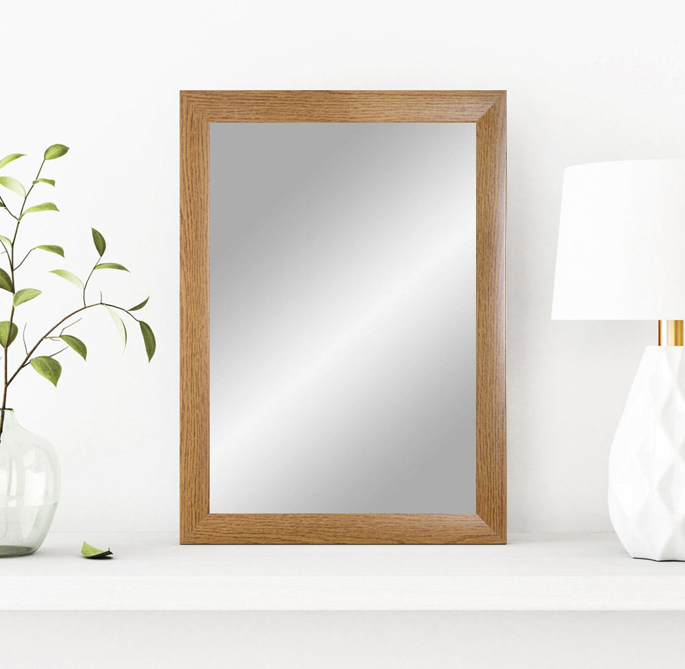 EXCLUSIV Wandspiegel nach Maß (Eiche-Rustikal), Maßgefertigter Spiegelrahmen inkl. Spiegel und stabiler Rückwand mit Aufhängern