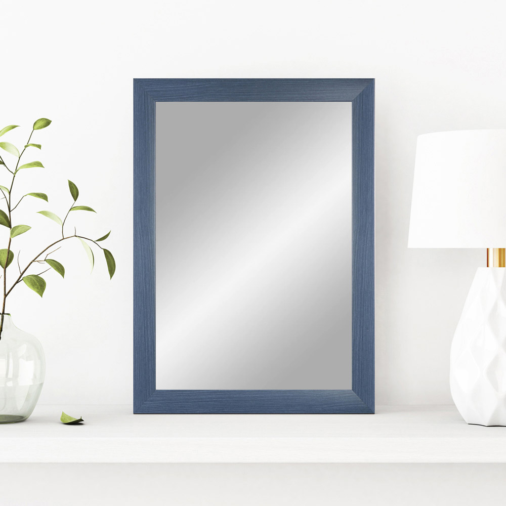 EXCLUSIV Wandspiegel nach Maß (Schiefer-Blau), Maßgefertigter Spiegelrahmen inkl. Spiegel und stabiler Rückwand mit Aufhängern