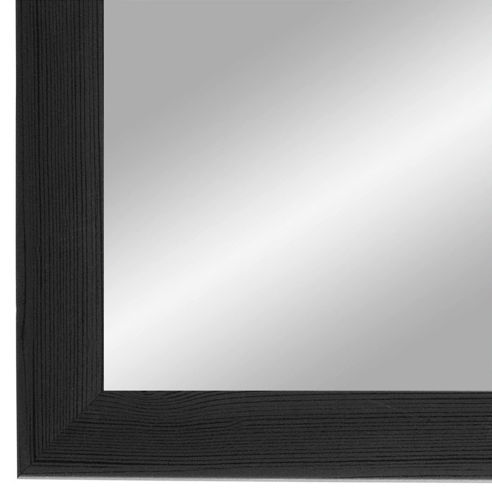 EXCLUSIV Wandspiegel nach Maß (Kiefer-Schwarz), Maßgefertigter Spiegelrahmen inkl. Spiegel und stabiler Rückwand mit Aufhängern