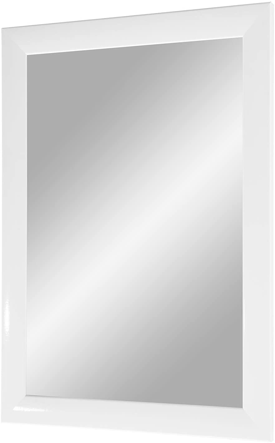 EXCLUSIV Wandspiegel nach Maß (Weiß-Hochglanz), Maßgefertigter Spiegelrahmen inkl. Spiegel und stabiler Rückwand mit Aufhängern