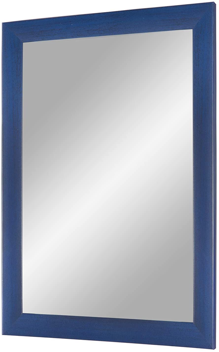 EXCLUSIV Wandspiegel nach Maß (Dunkelblau-gewischt), Maßgefertigter Spiegelrahmen inkl. Spiegel und stabiler Rückwand mit Aufhängern