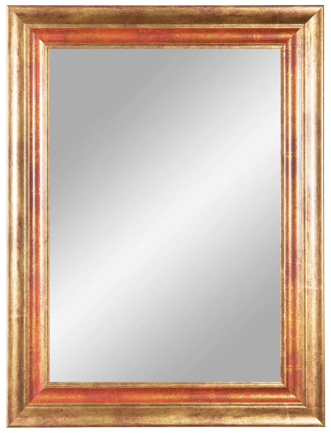 Massivholz Spiegelrahmen Wandspiegel nach Maß - Rot Gold Barock Shabby - NO.24  - Alle Größen
