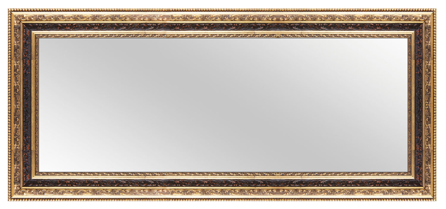 Massivholz Spiegelrahmen Wandspiegel nach Maß - Gold Schwarz Barock Shabby - NO.14  - Alle Größen