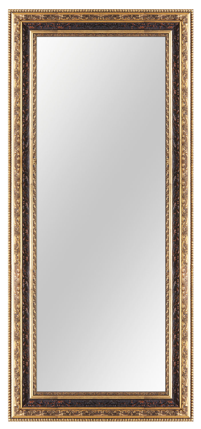 Massivholz Spiegelrahmen Wandspiegel nach Maß - Gold Schwarz Barock Shabby - NO.14  - Alle Größen