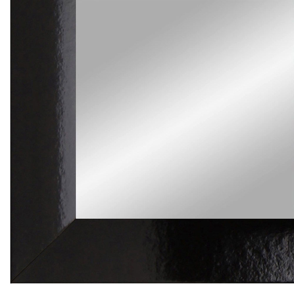 EXCLUSIV Wandspiegel nach Maß (Schwarz-Hochglanz), Maßgefertigter Spiegelrahmen inkl. Spiegel und stabiler Rückwand mit Aufhängern