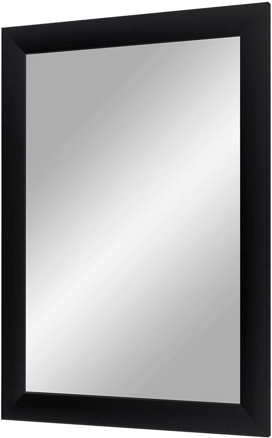EXCLUSIV Wandspiegel nach Maß (Schwarz-matt), Maßgefertigter Spiegelrahmen inkl. Spiegel und stabiler Rückwand mit Aufhängern