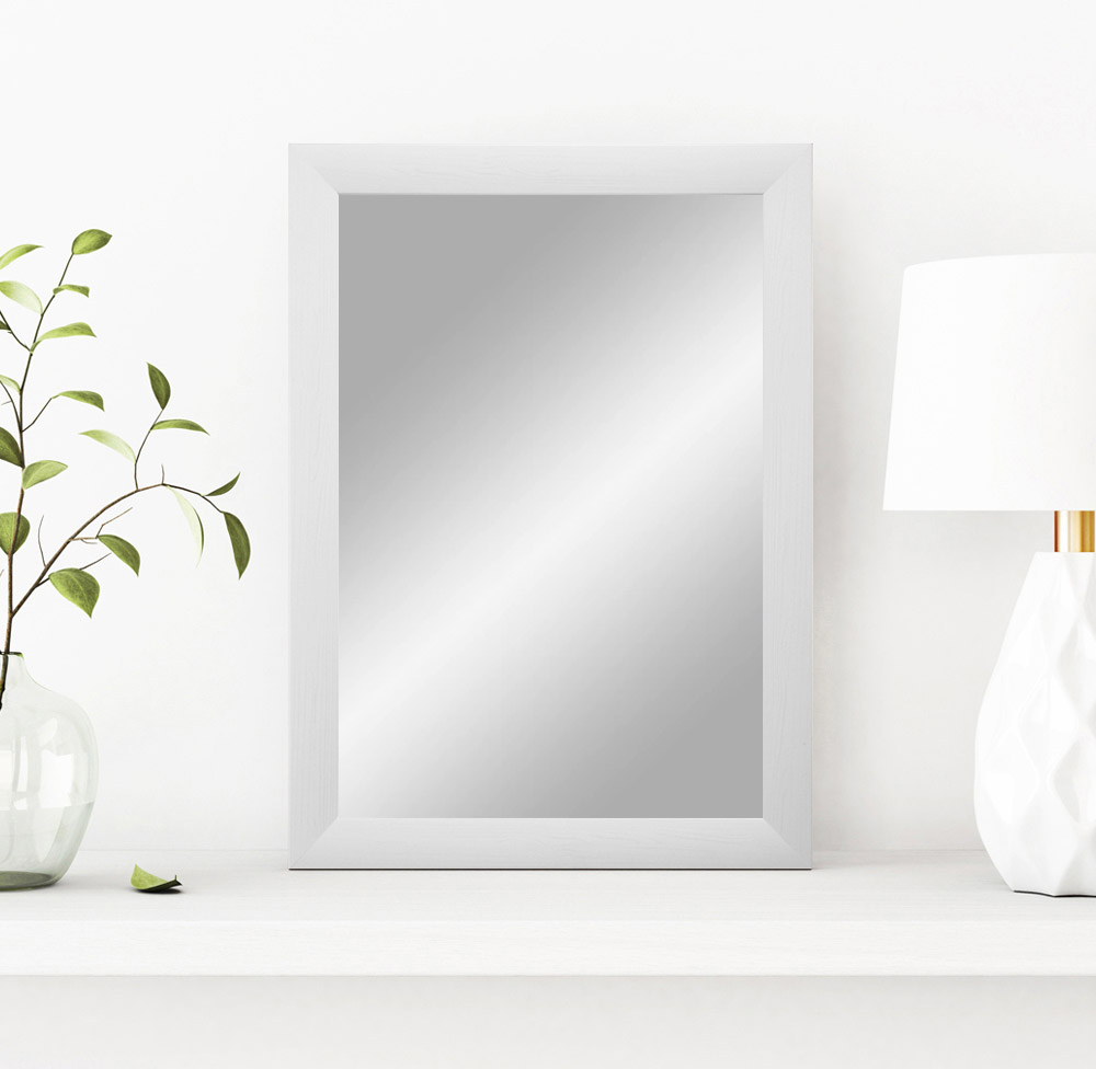 EXCLUSIV Wandspiegel nach Maß (Kiefer-Weiß), Maßgefertigter Spiegelrahmen inkl. Spiegel und stabiler Rückwand mit Aufhängern