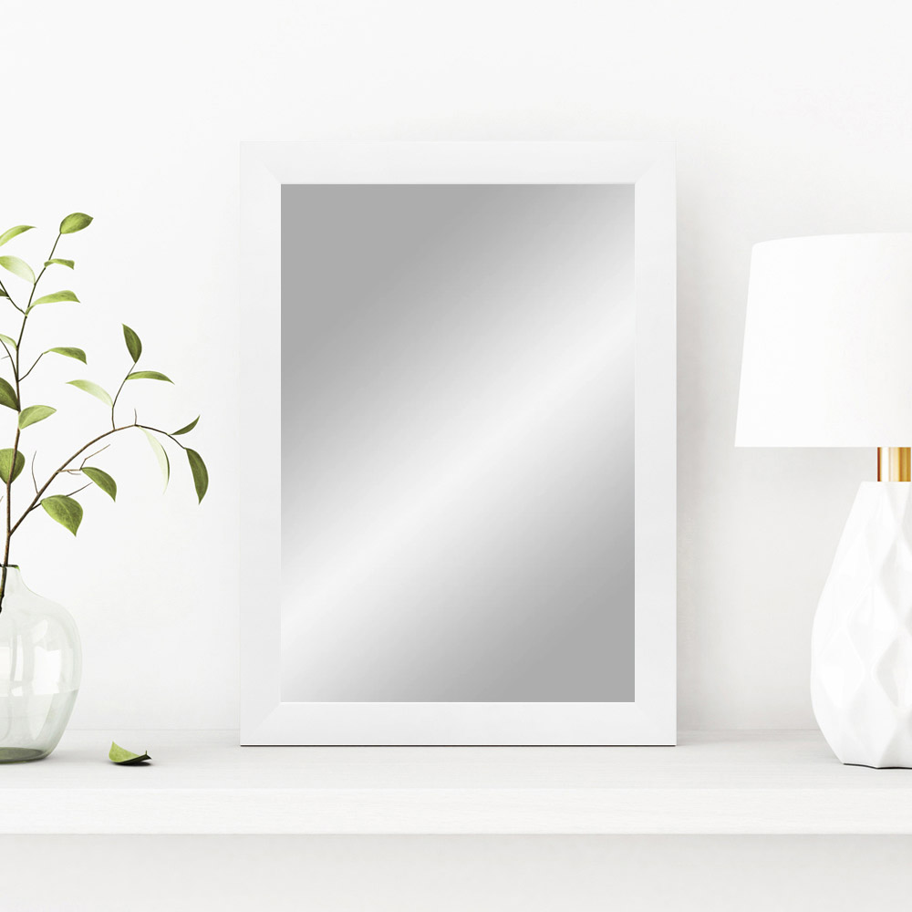 EXCLUSIV Wandspiegel nach Maß (Weiß-matt), Maßgefertigter Spiegelrahmen inkl. Spiegel und stabiler Rückwand mit Aufhängern