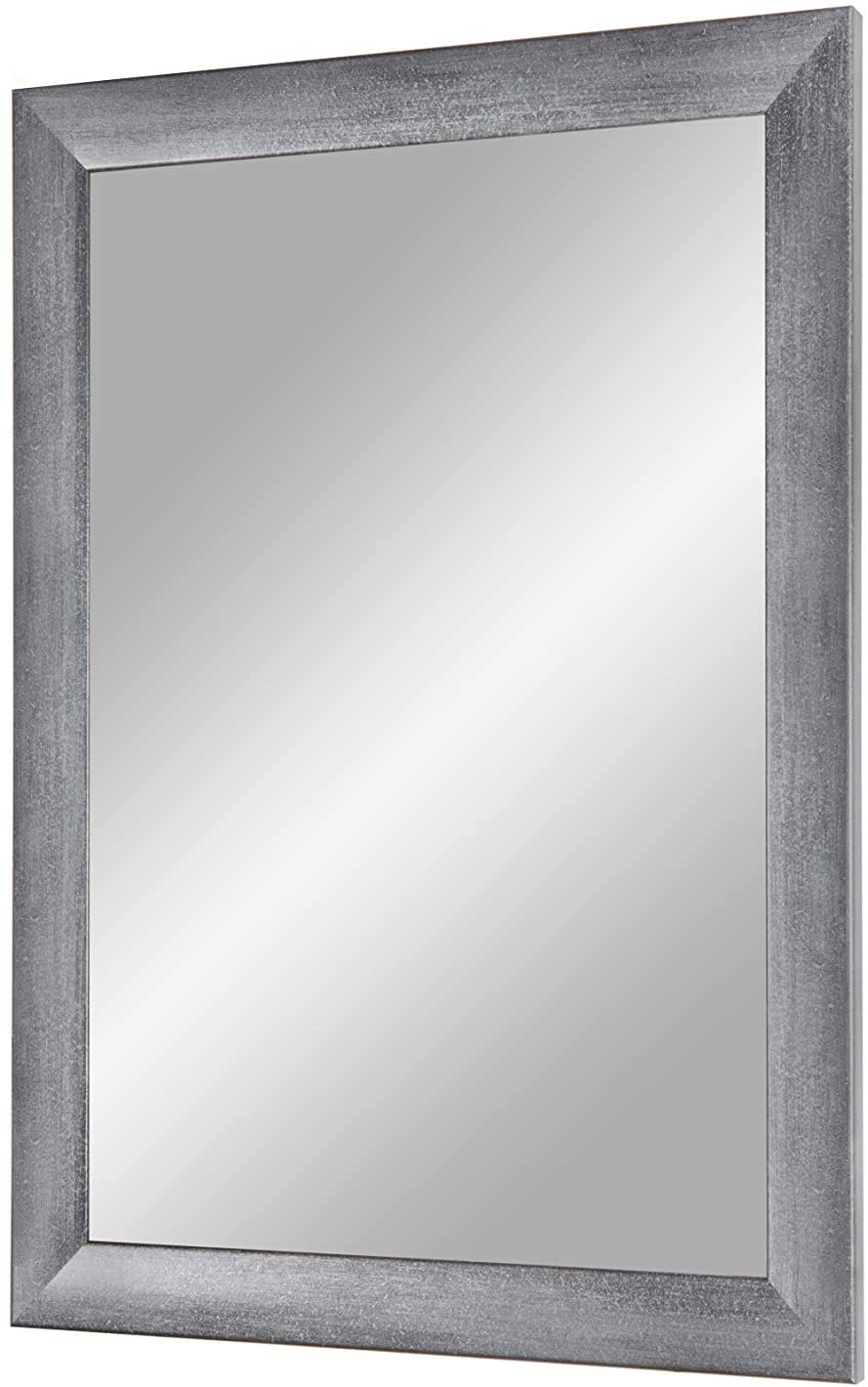EXCLUSIV Wandspiegel nach Maß (Grau-gewischt), Maßgefertigter Spiegelrahmen inkl. Spiegel und stabiler Rückwand mit Aufhängern